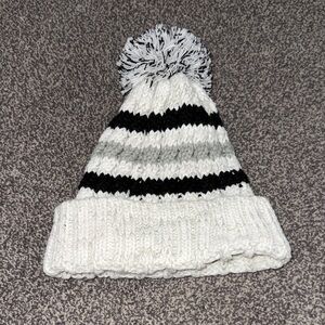 True Gear North Knit Beanie Pom Pom Black White Gray Winter Hat